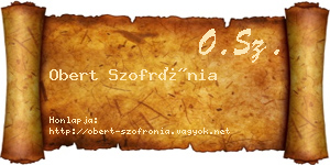 Obert Szofrónia névjegykártya